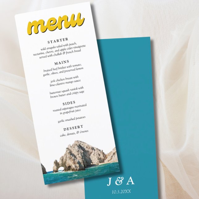 Retro Cabo Mariage Réception Dîner Menu (Retro Cabo Wedding Reception Dinner Menu
)