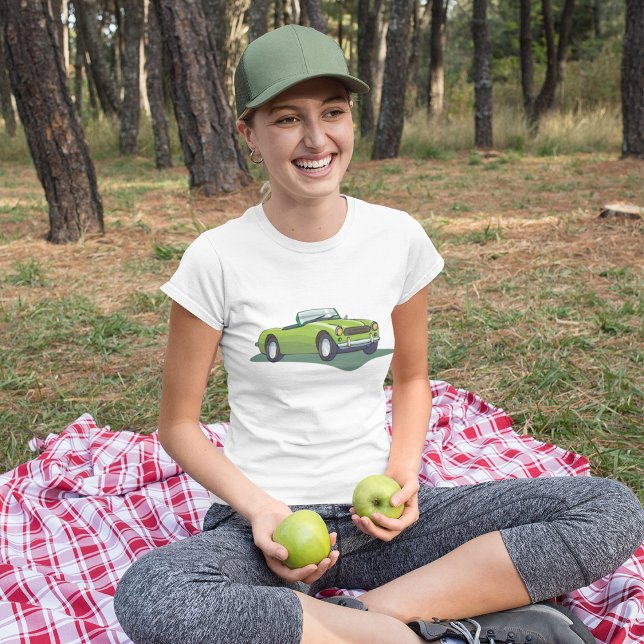 Retro Cabrio Green Car T - Shirt (Von Creator hochgeladen)