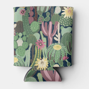 Retro Cactus Design: Nahtlose Textur Dosenkühler