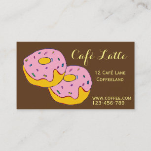 Retro Café Kaffeehaus niedliche Donuts Visitenkarte