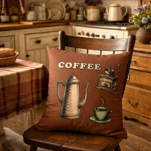 Retro-Café-Kaffeemuster Kissen