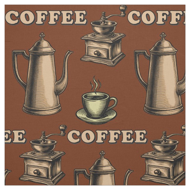 Retro-Café-Kaffeemuster Stoff (Muster)