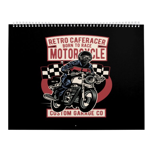 Retro-Café-Rennfahrer geboren für Motorrad Kalender (Titelbild)