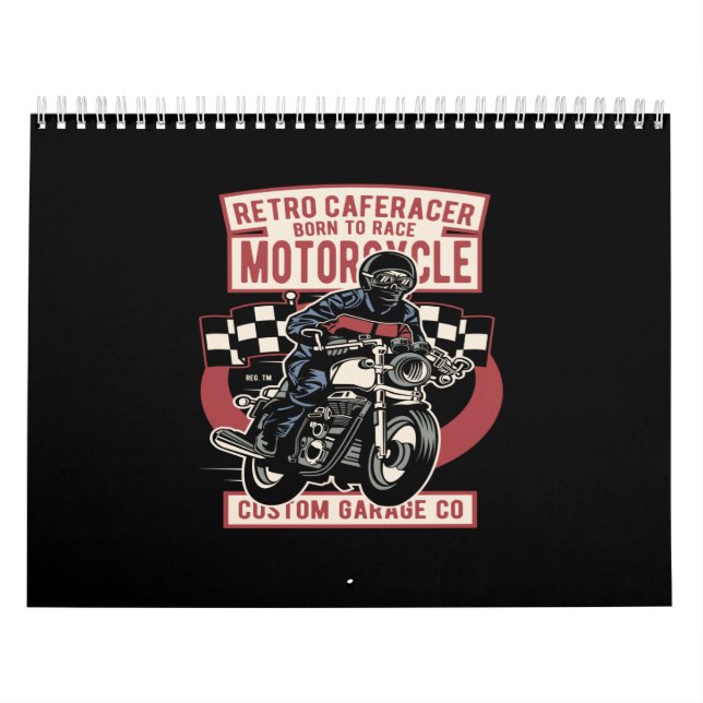 Retro-Café-Rennfahrer geboren für Motorrad Kalender (Titelbild)