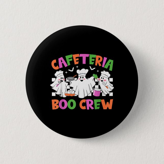 Retro-Cafeteria-Boo-Crew Cafeteria-Mitarbeiter Button (Vorderseite)