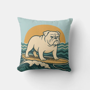 Retro Cali Surfer Dog Wende-Surfbrett-Grafik Kissen