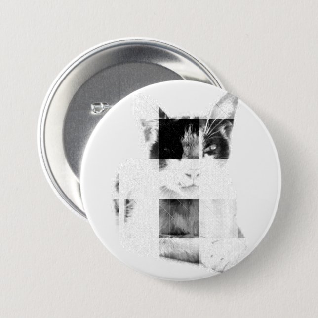 Retro Calico Halbton Button (Vorne & Hinten)