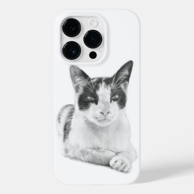 Retro Calico Halbton Case-Mate iPhone 14 Pro Hülle (Rückseite)