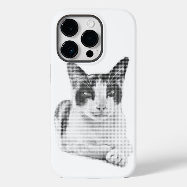 Retro Calico Halftone Case-Mate iPhone 14 Pro Hülle (Rückseite)