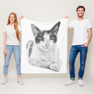 Retro Calico Halftone Fleecedecke