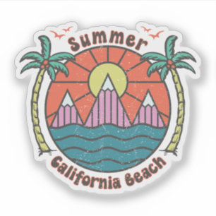 Retro California Beach Sunset Aufkleber