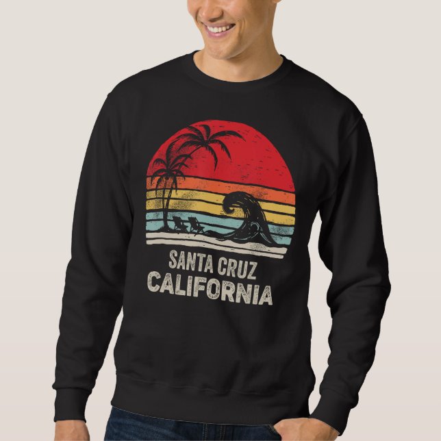 Retro California Santa Cruz Beach Shirt Surf Vinta (Vorderseite)