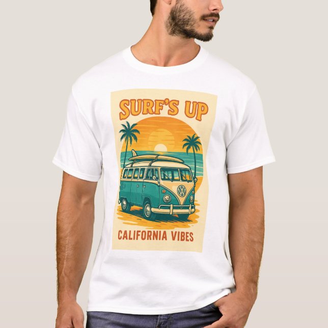 Retro California VW Bus T-Shirt (Vorderseite)
