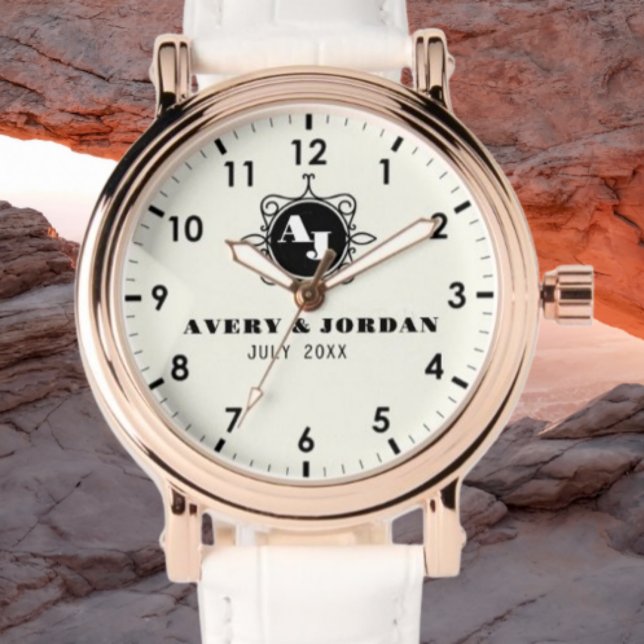 Retro calligraphic monogram Luxury Vintage  Armbanduhr (Von Creator hochgeladen)