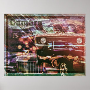 Retro Camaro Plakat