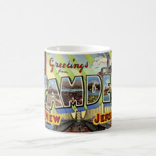 Retro Camden NJ Grußkarte Kaffeetasse