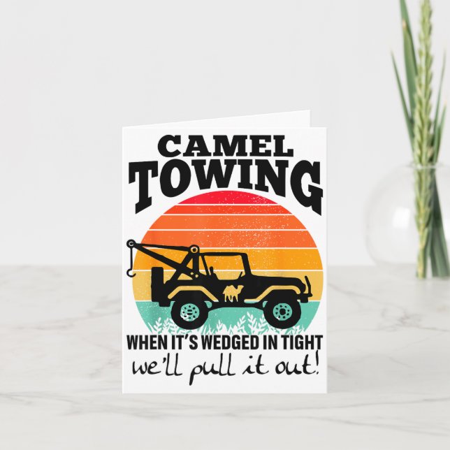 Retro Camel Towing Sarcastic Quotes Life Without M Karte (Vorderseite)