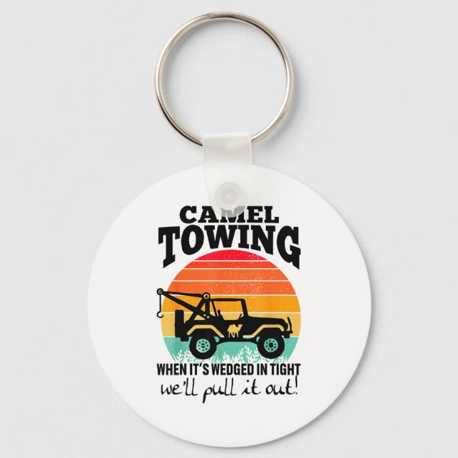 Retro Camel Towing Sarcastic Quotes Life Without M Schlüsselanhänger (Vorderseite)