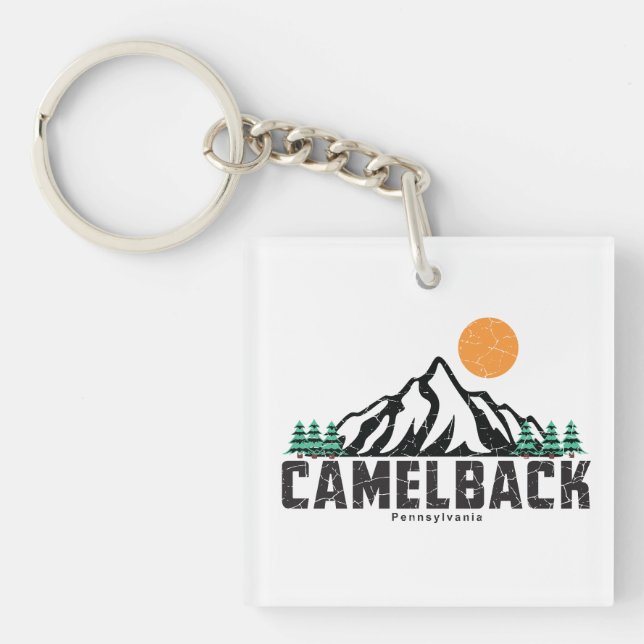 Retro Camelback Mountain Ski Schlüsselanhänger (Vorderseite)