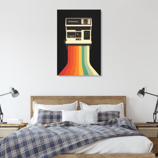 Retro Camera with Rainbow Print Leinwanddruck (Insitu (Schlafzimmer))
