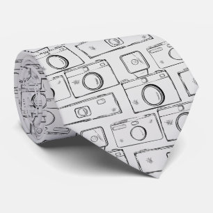 Retro Cameras Sketch Neck Tie Krawatte