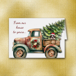 Retro Camion Saint Bernard Chien Noël