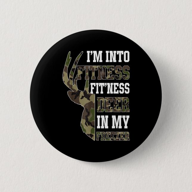 Retro Camo Deer Hunting Funny Wildlife Hunter Men  Button (Vorderseite)