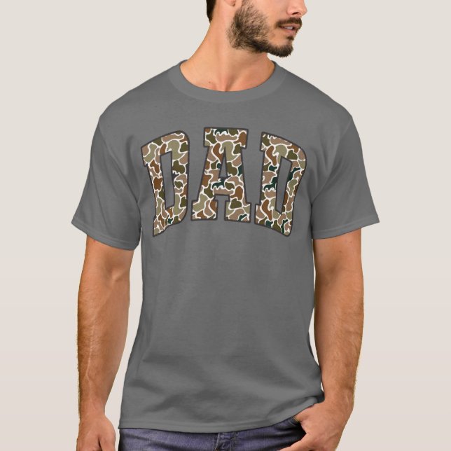 Retro Camo Duck Hunting Dad Old Camo Dad Fathers D T-Shirt (Vorderseite)