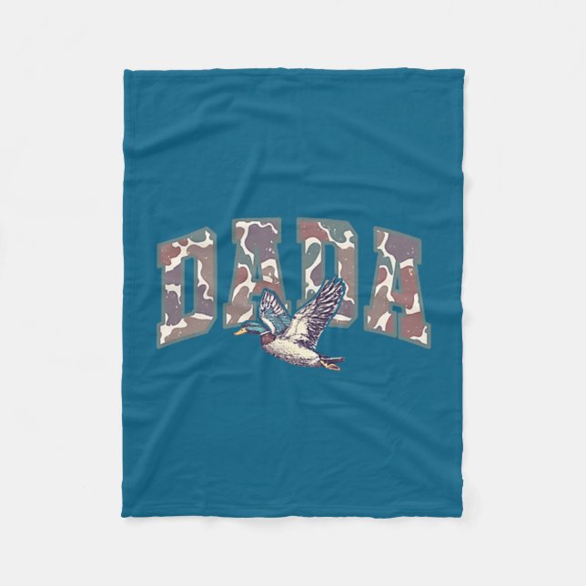 Retro Camo Duck Hunting Dada 1st Birthday Family M Fleecedecke (Vorderseite)