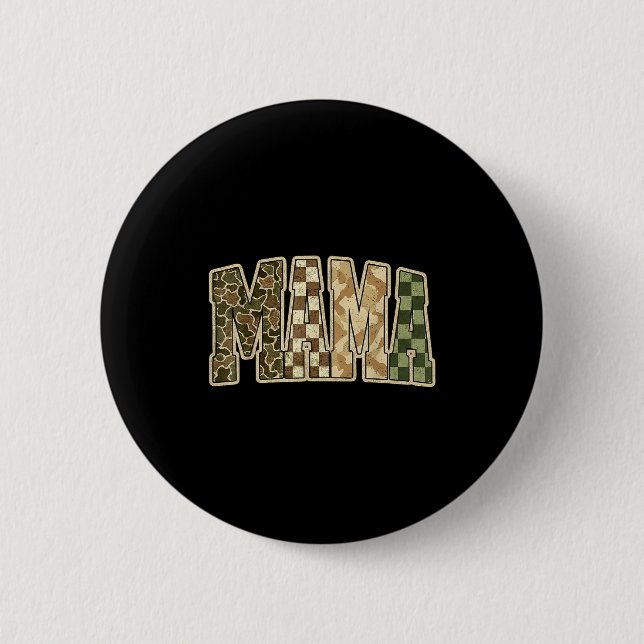 Retro Camo Hunting Mama Old Camo Mom  Button (Vorderseite)