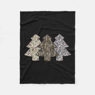 Retro Camouflage Weihnachtsbäume Jagen Weihnachtsr Fleecedecke