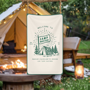 Retro Camp Bachelorette Camping Wochenende Banner