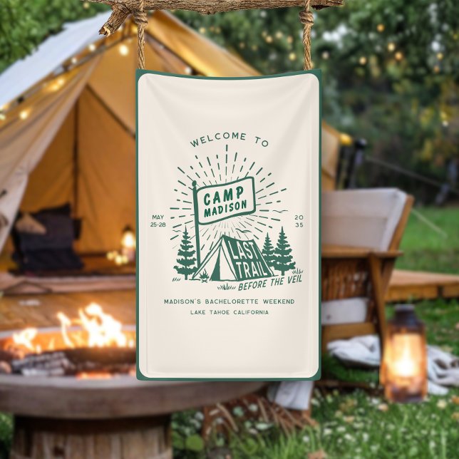 Retro Camp Bachelorette Camping Wochenende Banner (Von Creator hochgeladen)