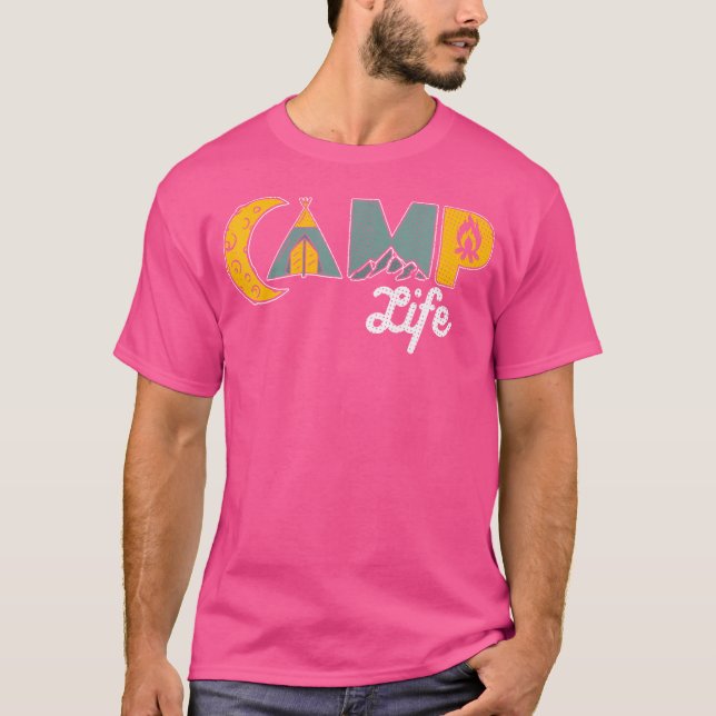 Retro Camp Leben Outdoor Camping Bergsteigen T-Shirt (Vorderseite)