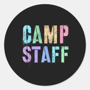Retro Camp Mitarbeiter Sommer Campingplatz Crew Be Runder Aufkleber