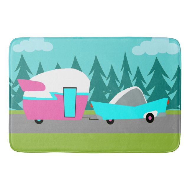 Retro Camper-/Anhänger-und Auto-Bad-Matte Badematte (Vorderseite)