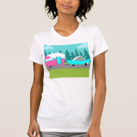 Retro Camper / Anhänger und T - Shirt