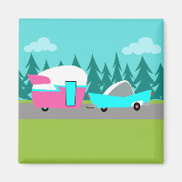 Retro Camper / Anhänger und Wagenheber