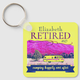 Retro Camper Camping glücklich immer nach Schlüsselanhänger