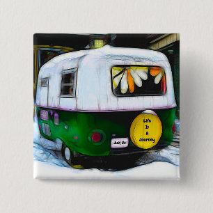 Retro Camper Hippie Life ist eine Reise zu gehen Button