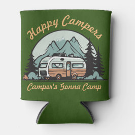 Retro Camper Illustration Camping kann kühler Dosenkühler