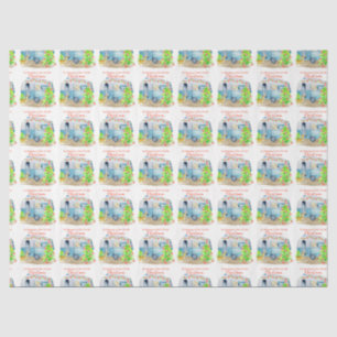 Retro Camper Karawane Weihnachtszettel Seidenpapier