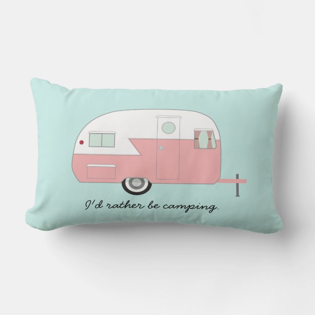 Retro Camper-Kissen - Rosa Lendenkissen (Vorderseite)