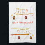 Retro Camper Motorhome RV Küchentuch<br><div class="desc">Dekorieren Sie Ihre Küche mit diesem coolen Handtuch. Macht ein tolles Haus-Erwärmung oder Jubiläum Geschenk! Sie können ihn anpassen und auch Text hinzufügen. Karo in meinem Shop für viel mehr Farben und Muster und passende Küchenartikel!</div>