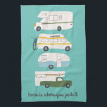 Retro Camper Motorhome RV Vanlife Aquamarin Geschirrtuch<br><div class="desc">Dekorieren Sie Ihre Küche mit diesem coolen Handtuch. Macht ein tolles Haus-Erwärmung oder Jubiläum Geschenk! Sie können ihn anpassen und auch Text hinzufügen. Karo in meinem Shop für viel mehr Farben und Muster und passende Küchenartikel!</div>