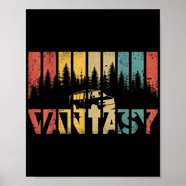 Retro Camper Van Life - Vintages Leben Poster (Vorne)