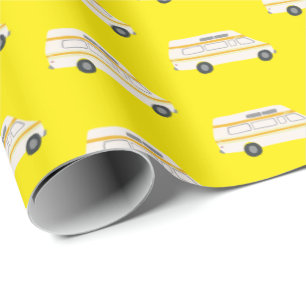 Retro Campervan Motorhome RV Van Yellow Geschenkpapier