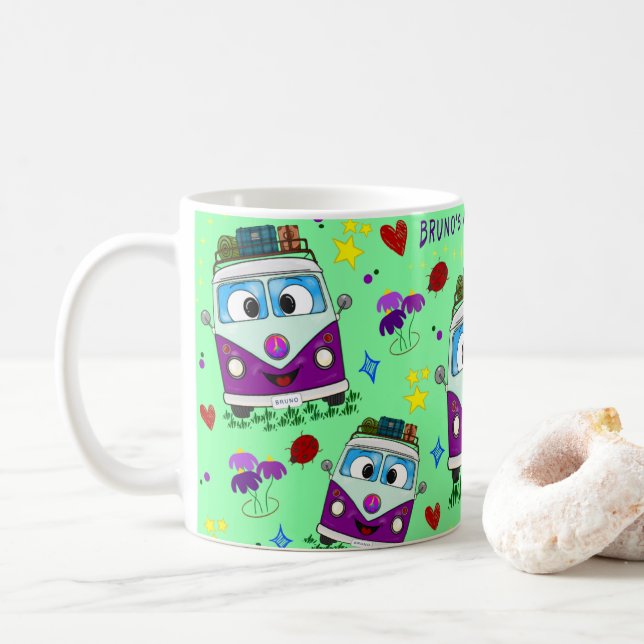 Retro-Campervan-Tasse – Bruno Edition  Kaffeetasse (Mit Donut)