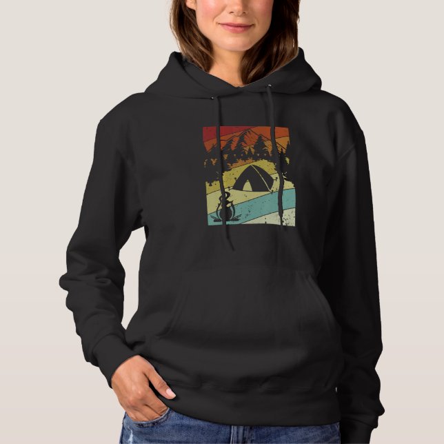 Retro Campgrounds Glamping Backpacking Camper Camp Hoodie (Vorderseite)