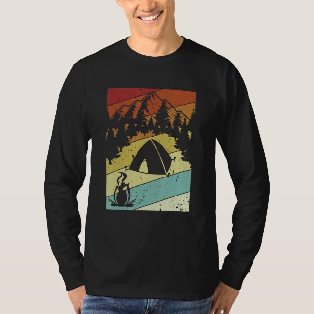 Retro Campgrounds Glamping Backpacking Camper Camp T-Shirt (Vorderseite)